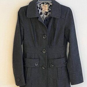 Anthropologie Tulle Gray Wool Peacoat
